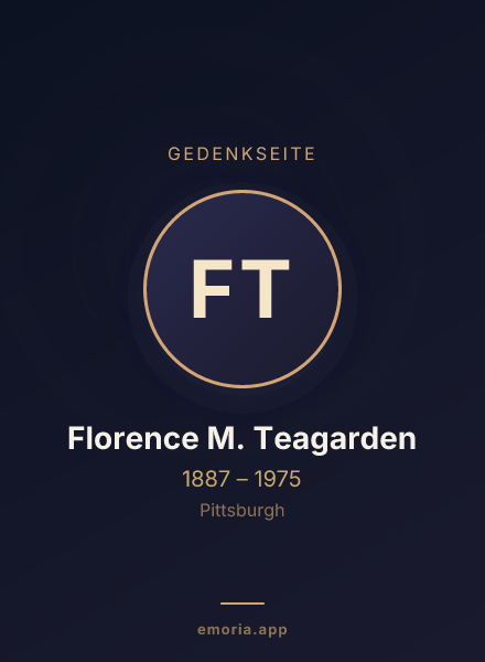 Gedenkportrait von Florence M. Teagarden