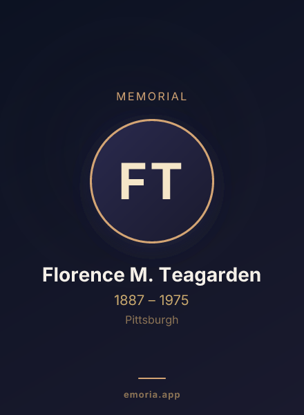 Memorial portrait of Florence M. Teagarden