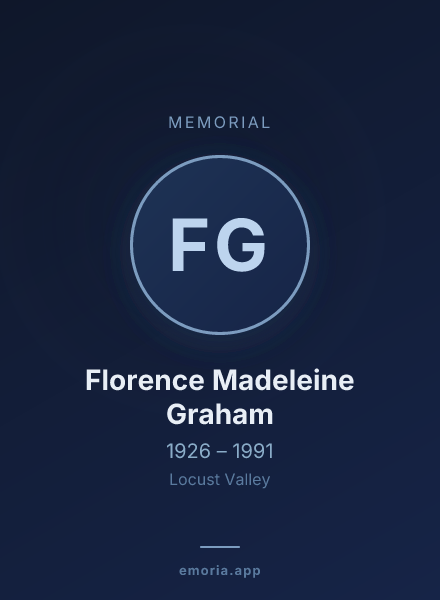 Memorial portrait of Florence Madeleine Graham