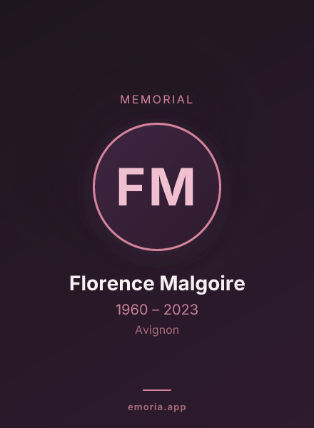 Memorial portrait of Florence Malgoire