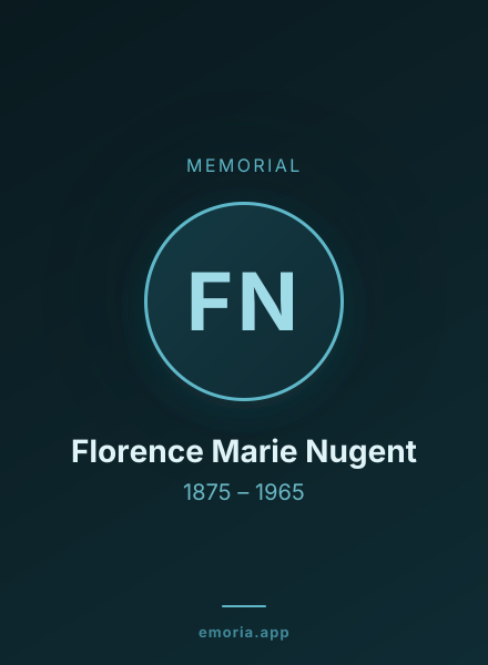 Memorial portrait of Florence Marie Nugent