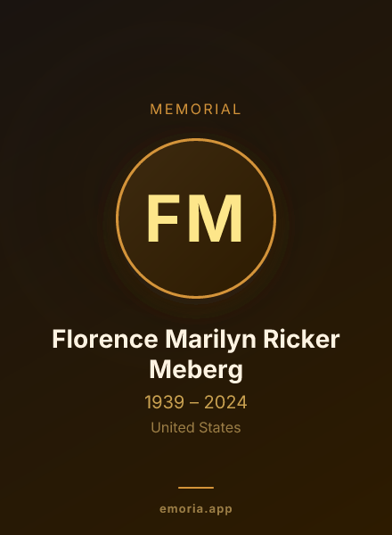 Memorial portrait of Florence Marilyn Ricker Meberg