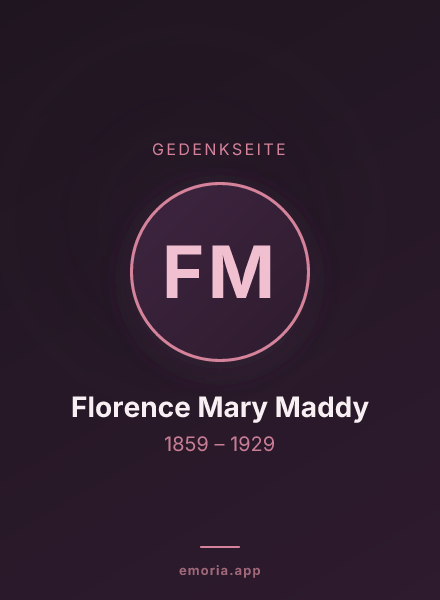 Gedenkportrait von Florence Mary Maddy