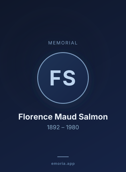 Memorial portrait of Florence Maud Salmon