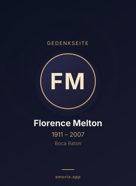 Gedenkportrait von Florence Melton