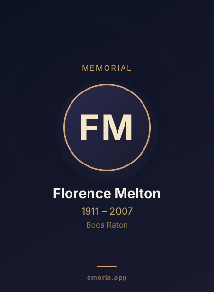 Memorial portrait of Florence Melton