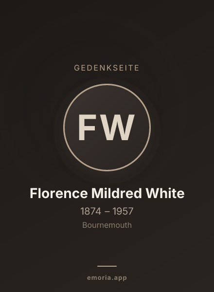 Gedenkportrait von Florence Mildred White