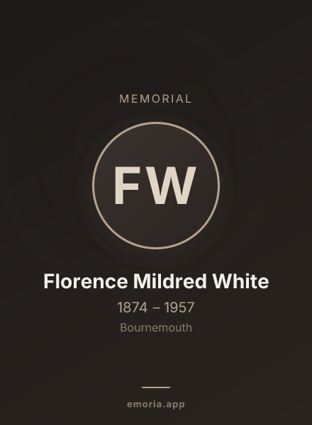 Memorial portrait of Florence Mildred White