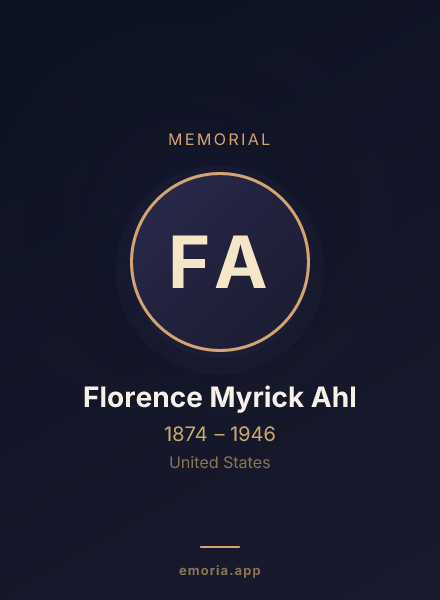 Memorial portrait of Florence Myrick Ahl