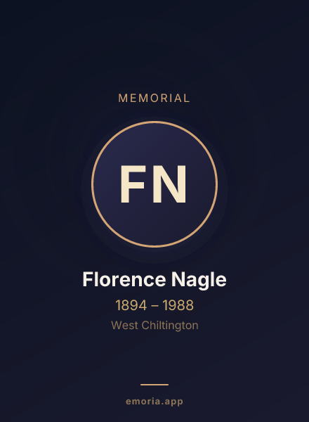 Memorial portrait of Florence Nagle