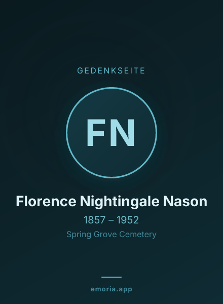 Gedenkportrait von Florence Nightingale Nason