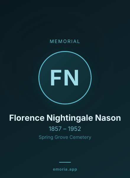 Memorial portrait of Florence Nightingale Nason