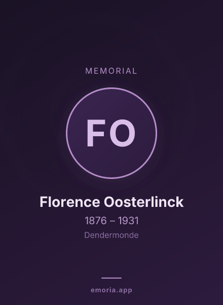 Memorial portrait of Florence Oosterlinck