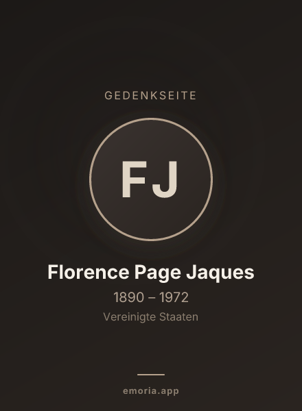 Gedenkportrait von Florence Page Jaques