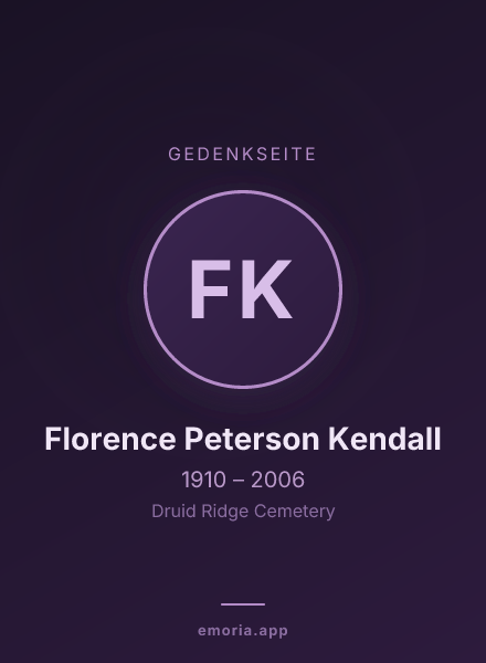 Gedenkportrait von Florence Peterson Kendall