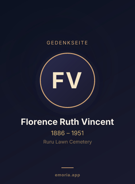 Gedenkportrait von Florence Ruth Vincent