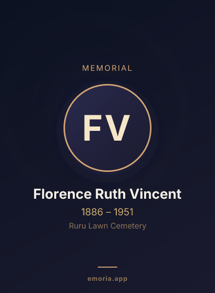 Memorial portrait of Florence Ruth Vincent
