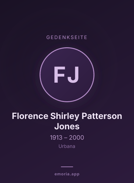 Gedenkportrait von Florence Shirley Patterson Jones