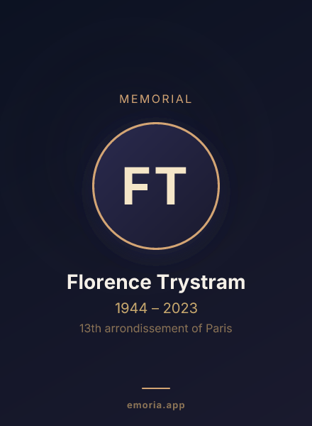 Memorial portrait of Florence Trystram