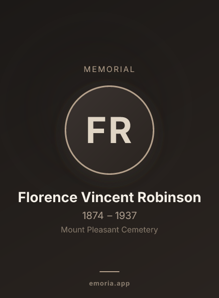 Memorial portrait of Florence Vincent Robinson