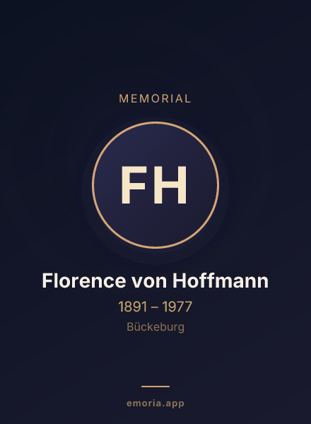 Memorial portrait of Florence von Hoffmann
