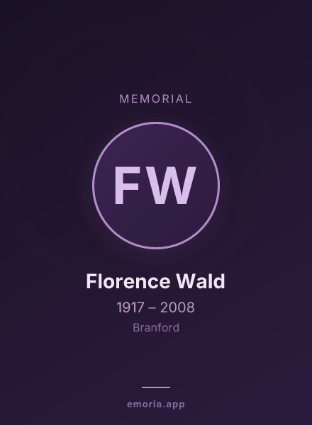 Memorial portrait of Florence Wald