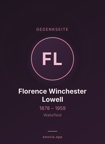 Gedenkportrait von Florence Winchester Lowell