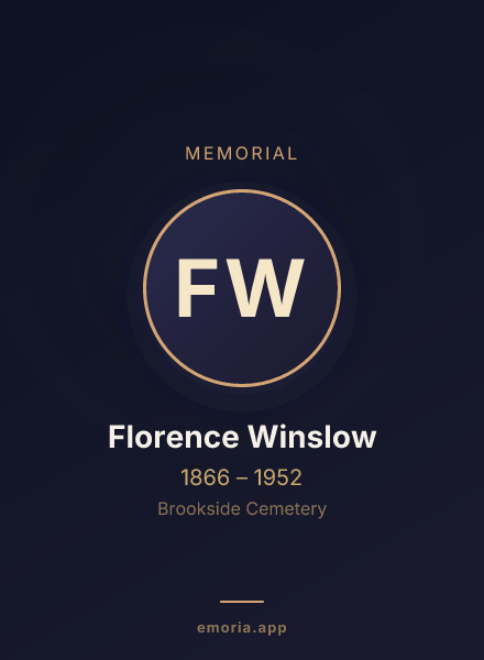 Memorial portrait of Florence Winslow