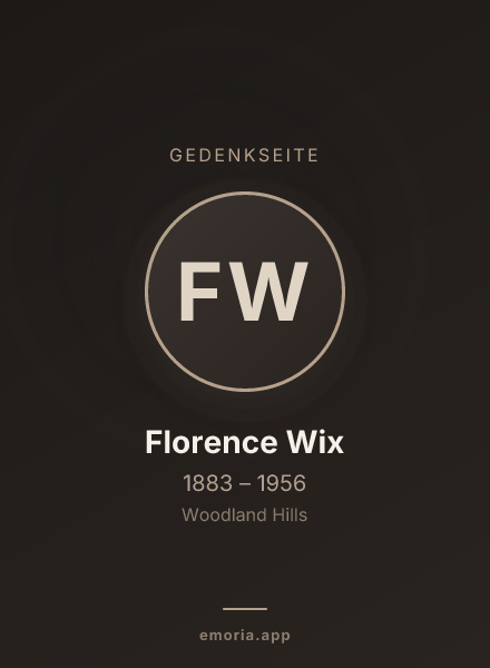 Gedenkportrait von Florence Wix
