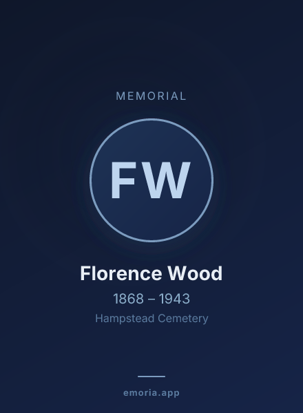 Memorial portrait of Florence Wood