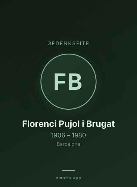 Gedenkportrait von Florenci Pujol i Brugat