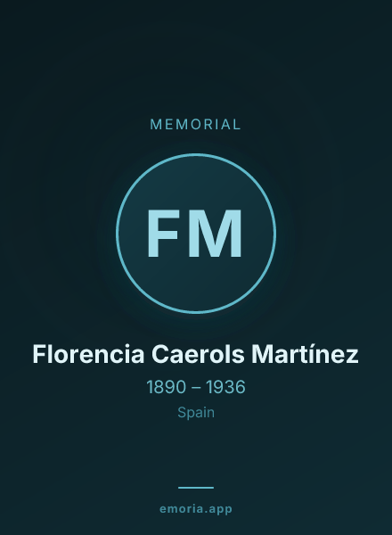 Memorial portrait of Florencia Caerols Martínez