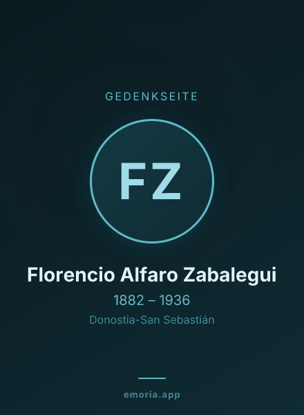 Gedenkportrait von Florencio Alfaro Zabalegui