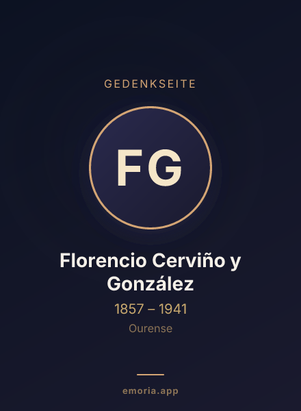 Gedenkportrait von Florencio Cerviño y González