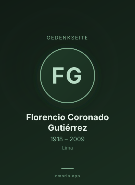 Gedenkportrait von Florencio Coronado Gutiérrez