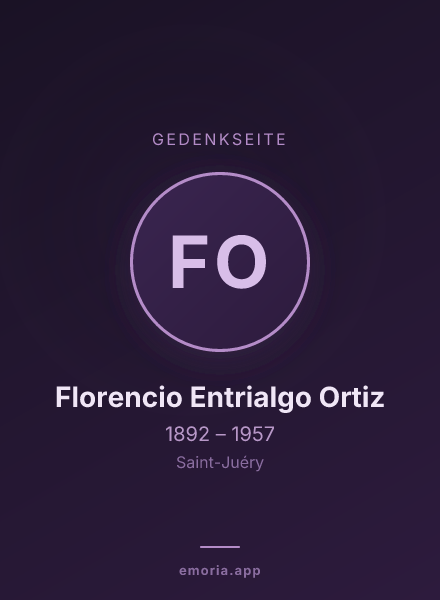 Gedenkportrait von Florencio Entrialgo Ortiz