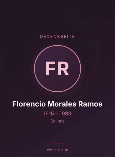 Gedenkportrait von Florencio Morales Ramos