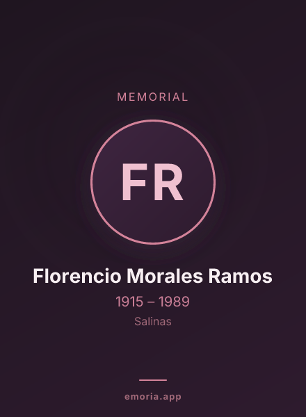 Memorial portrait of Florencio Morales Ramos