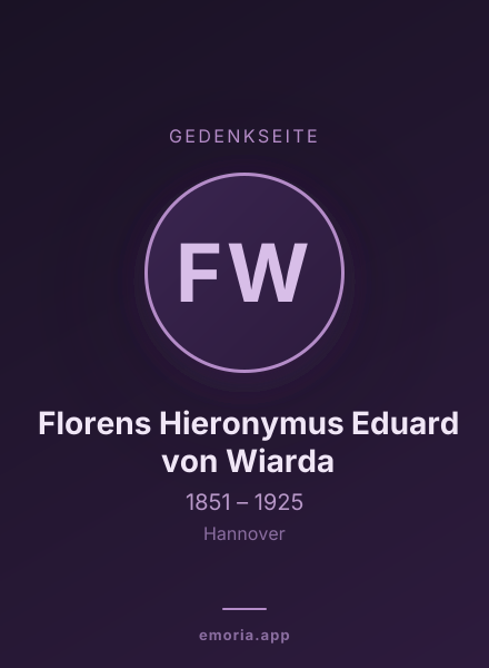 Gedenkportrait von Florens Hieronymus Eduard von Wiarda