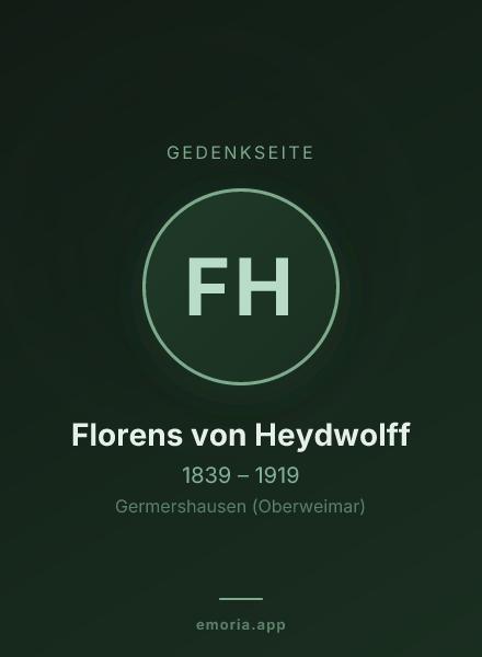 Gedenkportrait von Florens von Heydwolff