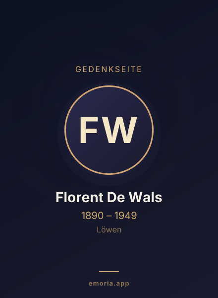 Gedenkportrait von Florent De Wals