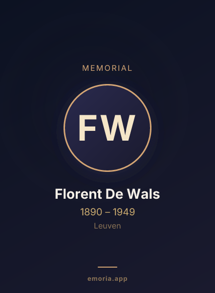 Memorial portrait of Florent De Wals