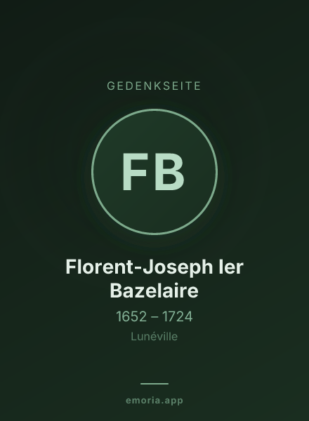 Gedenkportrait von Florent-Joseph Ier Bazelaire