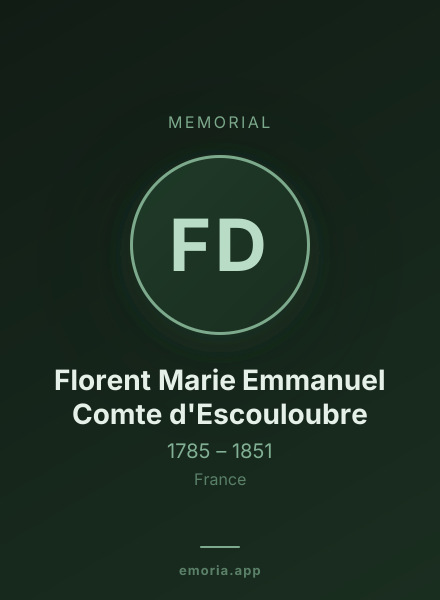 Memorial portrait of Florent Marie Emmanuel Comte d'Escouloubre
