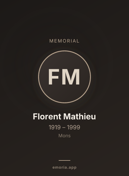 Memorial portrait of Florent Mathieu