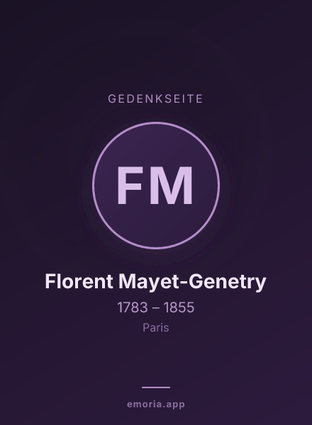 Gedenkportrait von Florent Mayet-Genetry