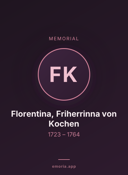 Memorial portrait of Florentina, Friherrinna von Kochen