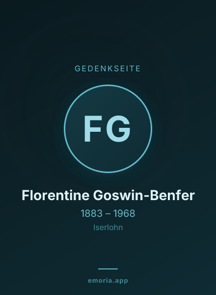 Gedenkportrait von Florentine Goswin-Benfer