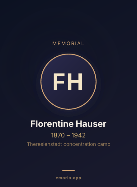 Memorial portrait of Florentine Hauser