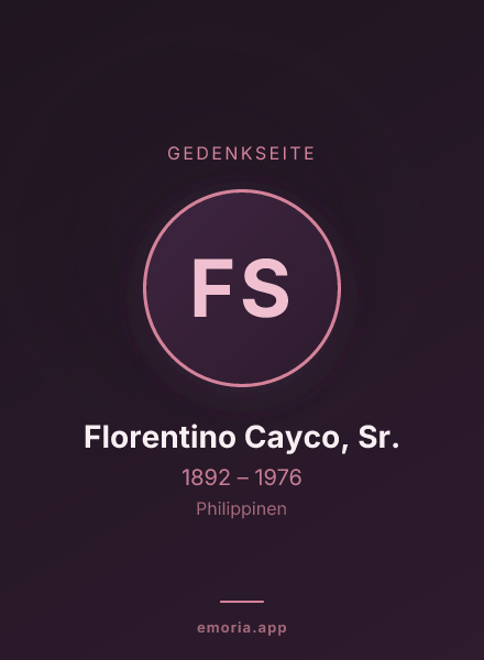 Gedenkportrait von Florentino Cayco, Sr.